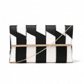 Psaníčko Lady Stripe - černá / bílá
