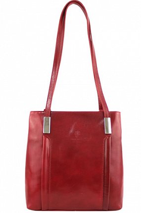 Kabelka batoh Cereta kožená - červená